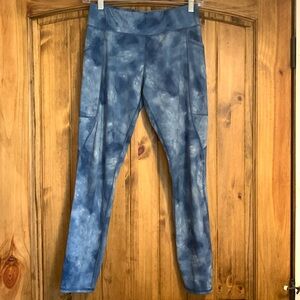 Athletic Works Kids Blue Tie-Dye Leggings
